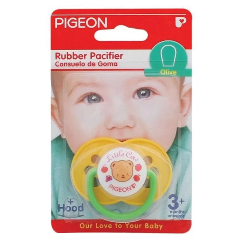 Pigeon Rubber Pacifier Olive Yellow 3861