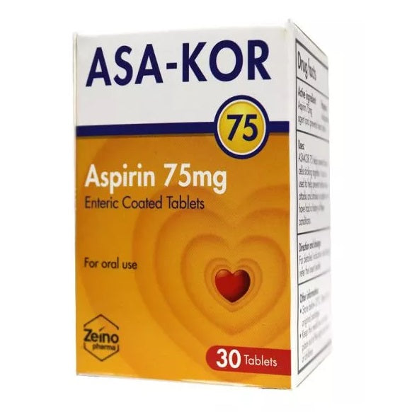 Asa-Kor 75mg Tablets 30's