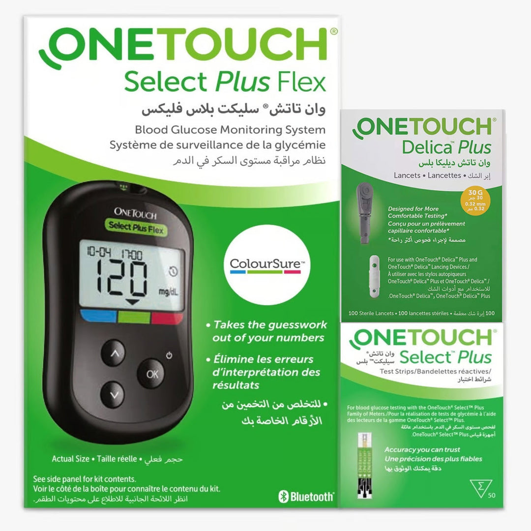 One Touch Select Plus Flex Meter + Lancet + Strips