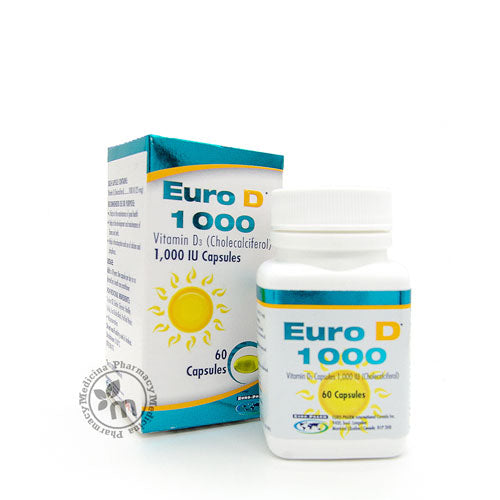 Euro D 1000 Vitamin D3 capsules