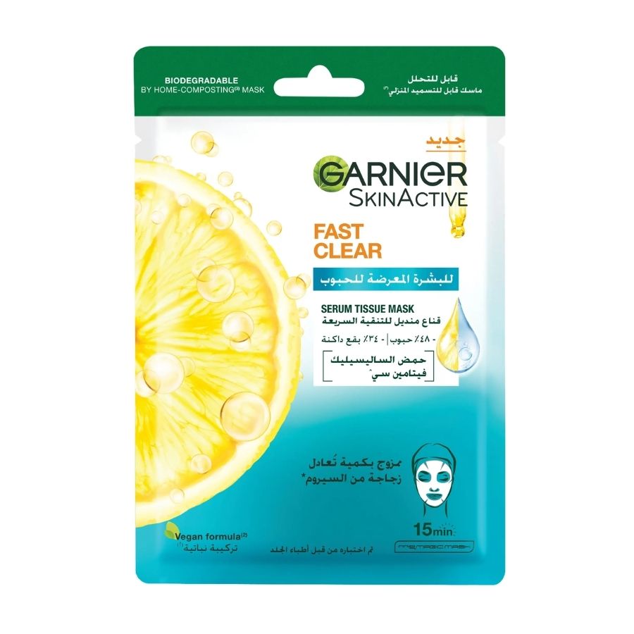 Garnier Fast Clear Serum Tissue Mask 23g 1's