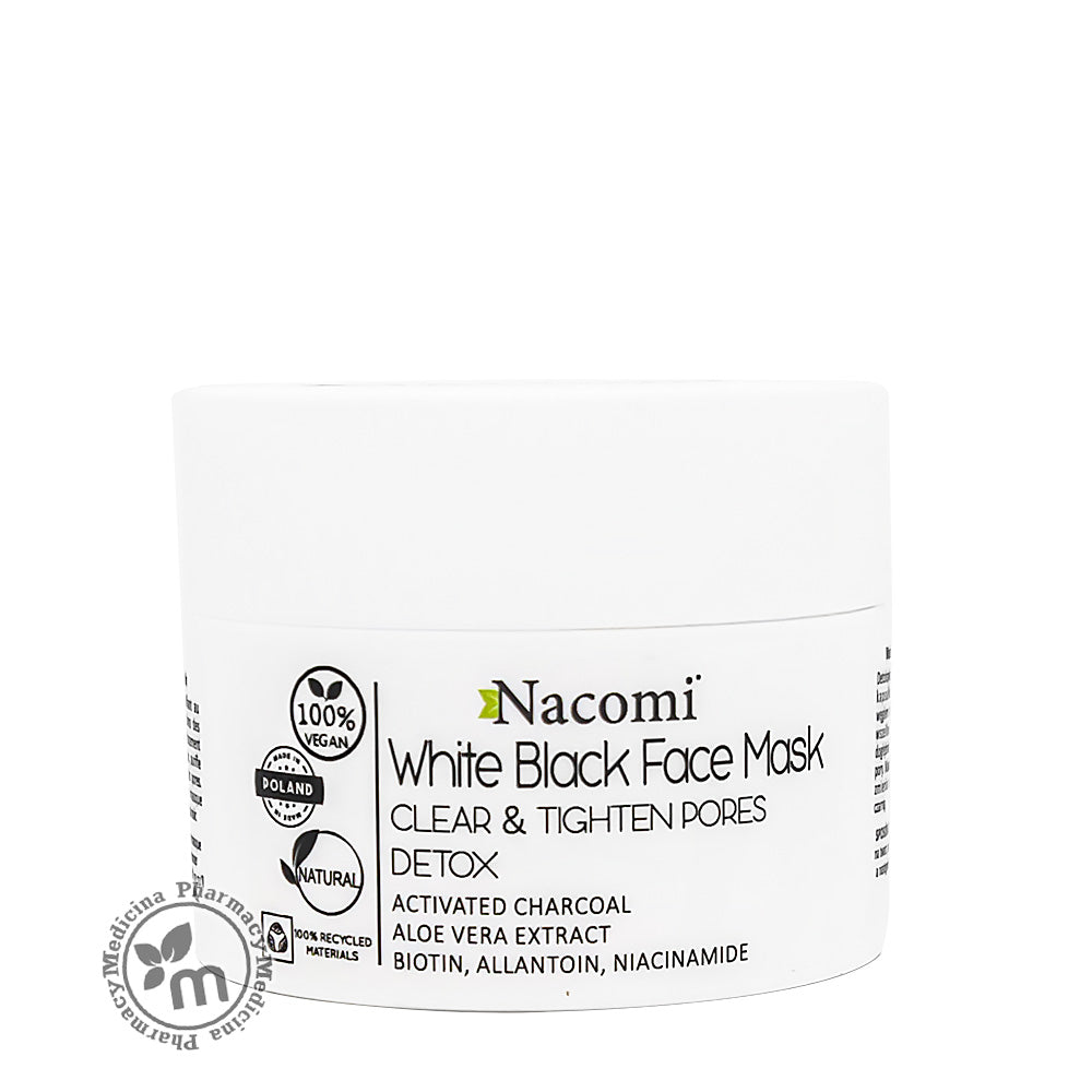 Nacomi White Black Face Mask With Charcoal 50ml