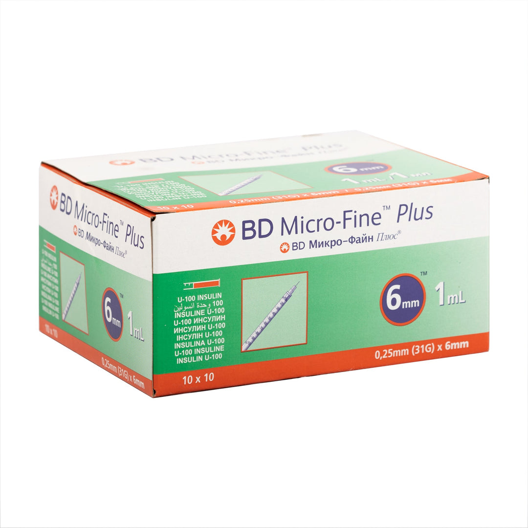 BD Micro-Fine Plus Insulin Syringe 1ml 31gx6mm 100's