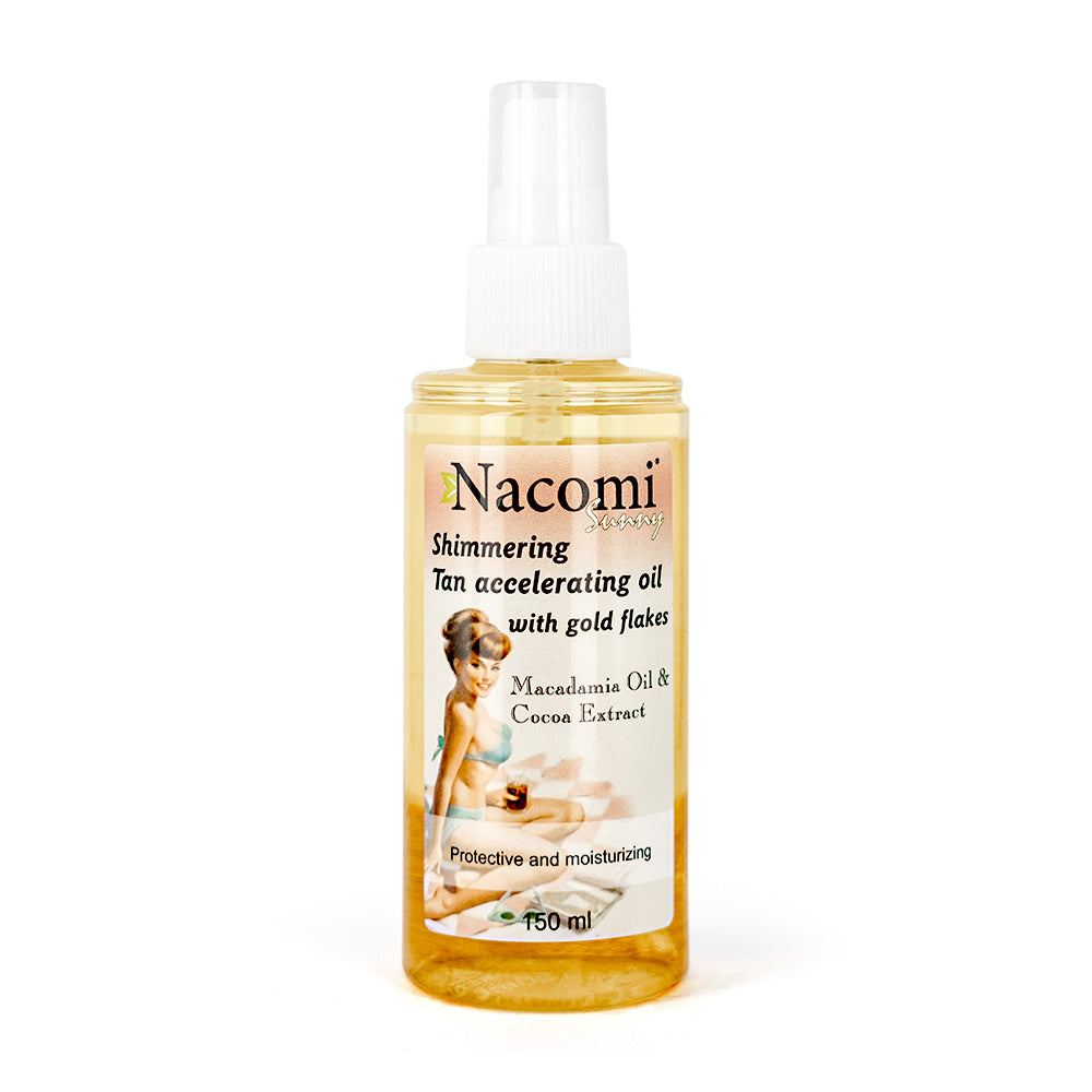 Nacomi Shimmering Tan Accelerating Oil W Gold Flakes 150ml