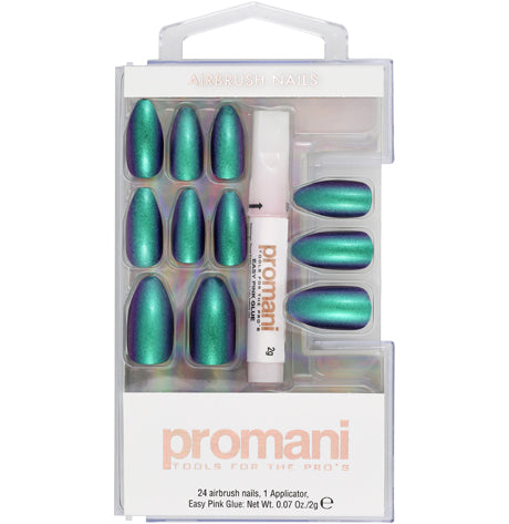 Promani Airbrush Nail Kit Neon Petrol Green 5657