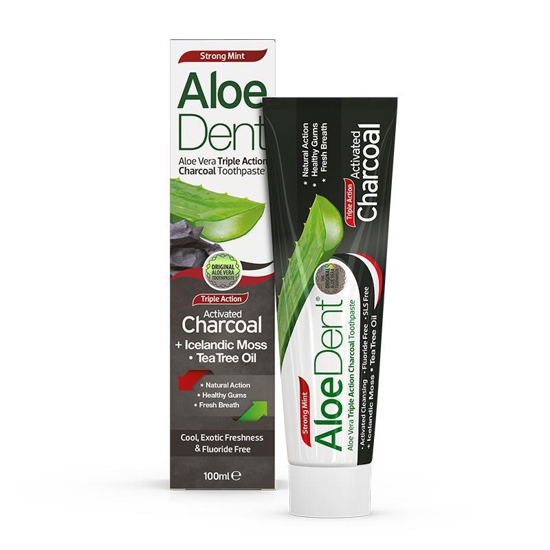 Aloedent Toothpaste Charcoal Fluor Free 100ml